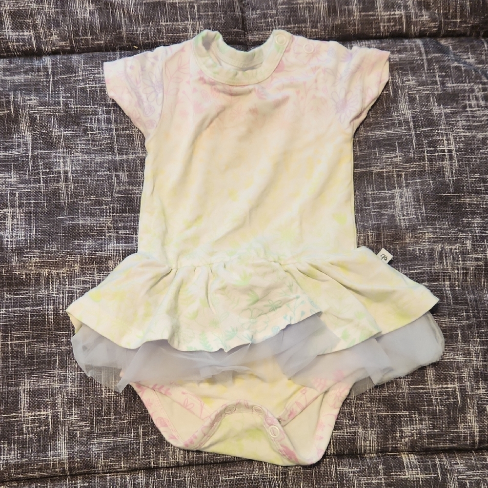 Birdie Bean Claire Pastel Bodysuit Dress With Purple Tulle